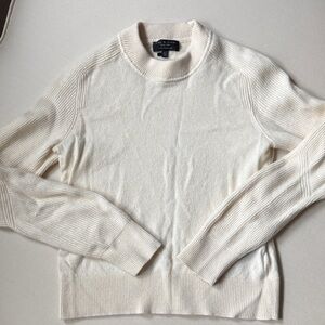 rag & bone Cream Ribbed Crewneck Turtleneck Sweater